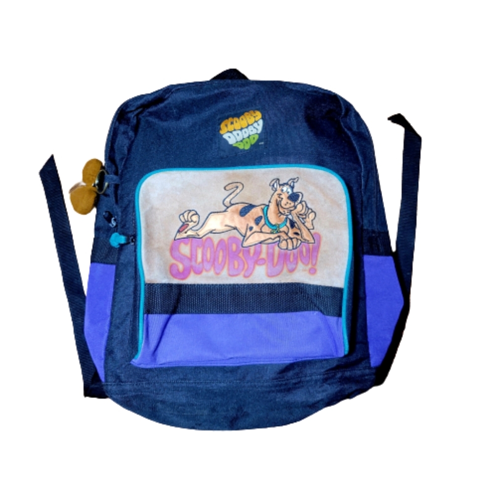 1998 Retro Cartoon Network Scooby-Doo Backpack 18”with Suede Front Pocket